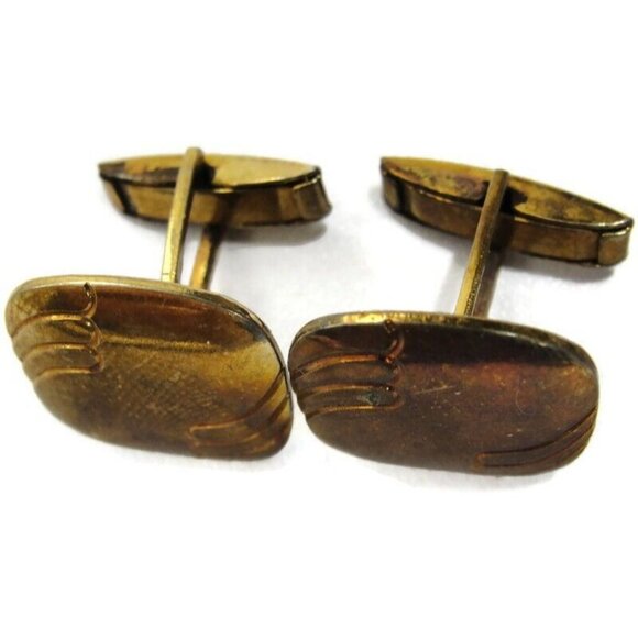 Vintage Cufflinks Square Gold Tone Shirt Accessories Wedding - Picture 3 of 12
